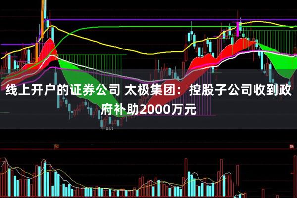 线上开户的证券公司 太极集团：控股子公司收到政府补助2000万元