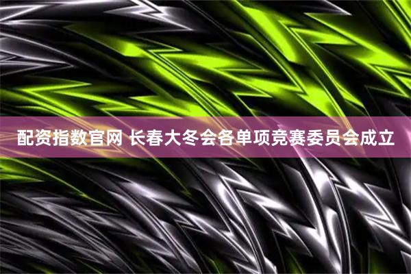 配资指数官网 长春大冬会各单项竞赛委员会成立